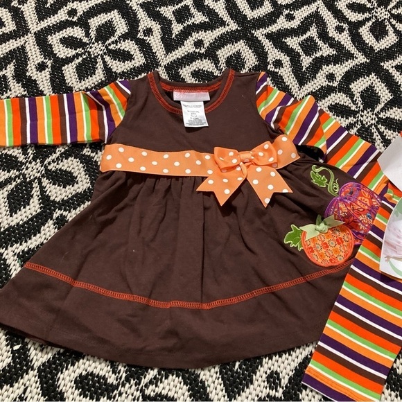 BonnieJean long sleeve legging set fall colors NWT size 12 months - Picture 6 of 6